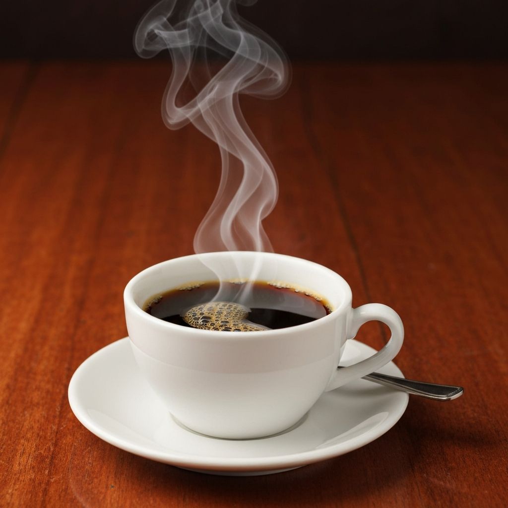 Cafe au lait chicory coffee in a white ceramic cup