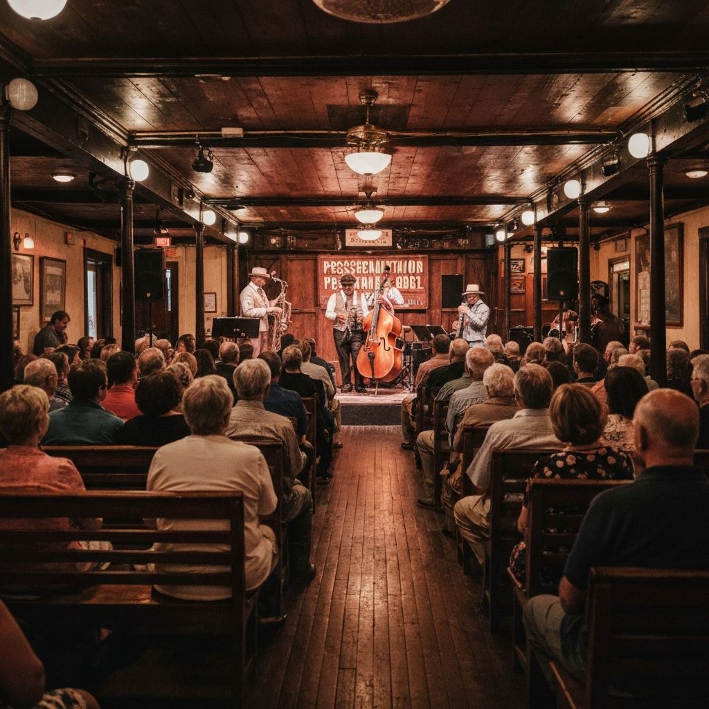Jazz musicians performing at Preservation Hall